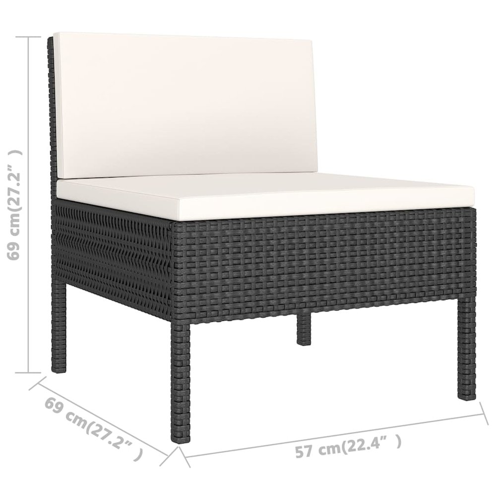 Garden Lounge Set Black, Cream white. Picture 8