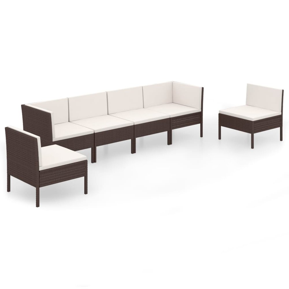 Garden Lounge Set Brown PE rattan Standard Modular. Picture 2
