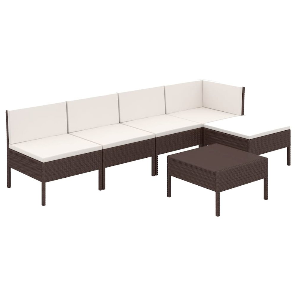 Garden Lounge Set Brown, Cream White. Picture 2