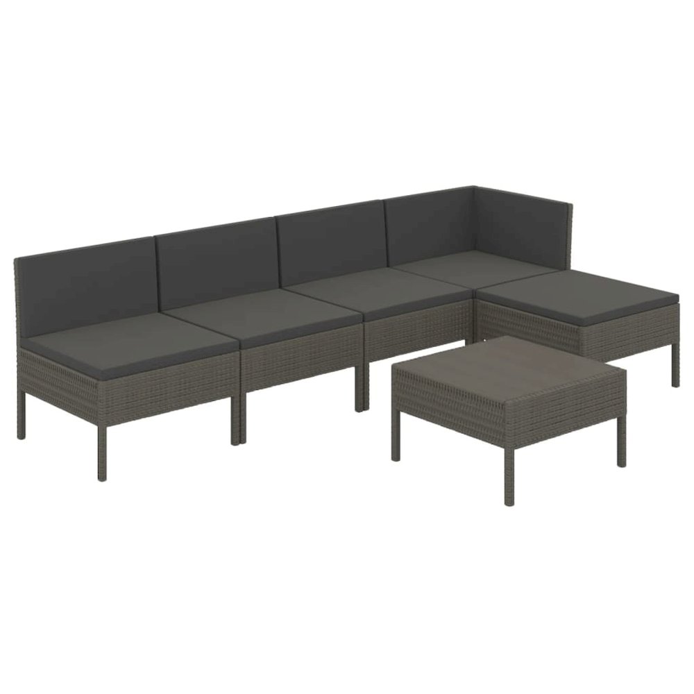 Garden Lounge Set Grey PE rattan Medium Modular. Picture 2