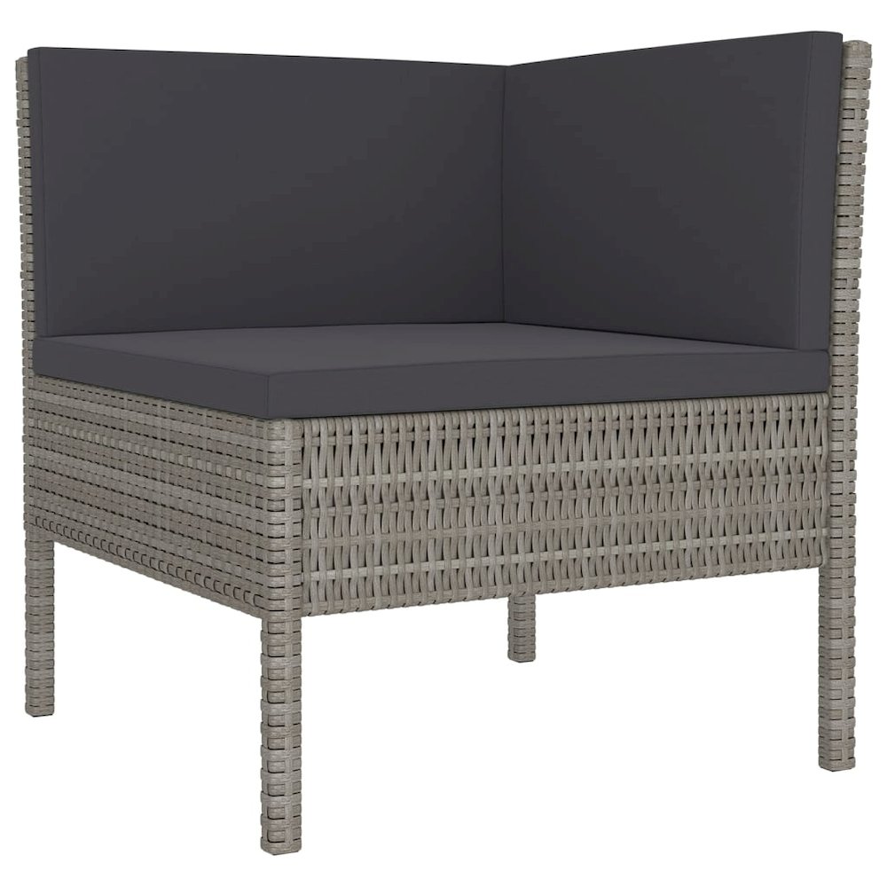 Garden Lounge Set Grey PE rattan Medium Modular. Picture 6