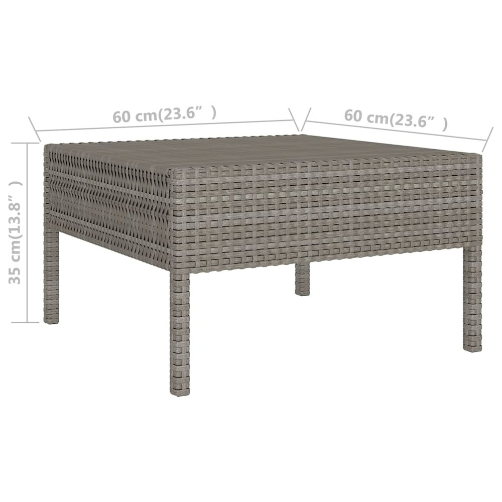 Garden Lounge Set Grey PE rattan Medium Modular. Picture 8
