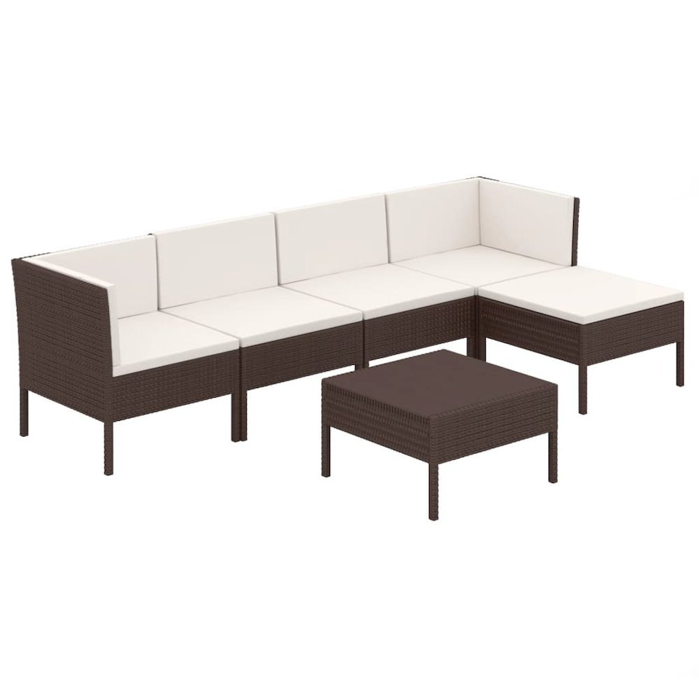 Garden Lounge Set Brown, Cream White. Picture 2