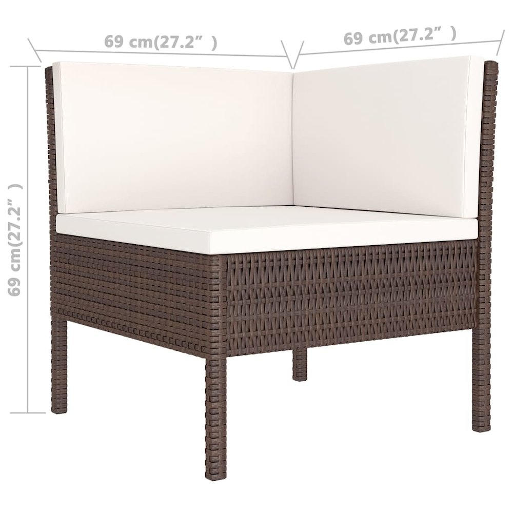 Garden Lounge Set Brown, Cream White. Picture 10