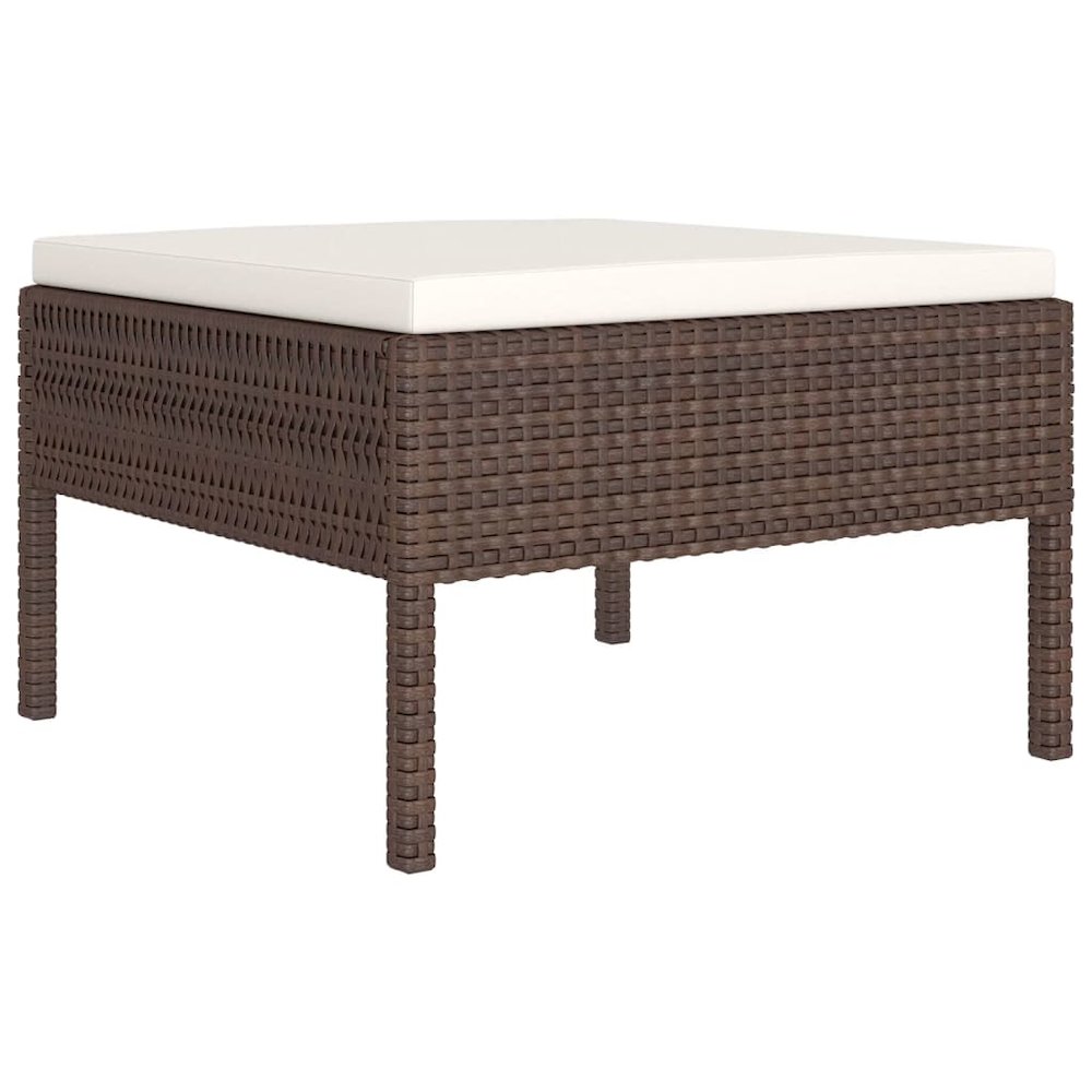 Garden Lounge Set Brown and Cream White. Picture 4