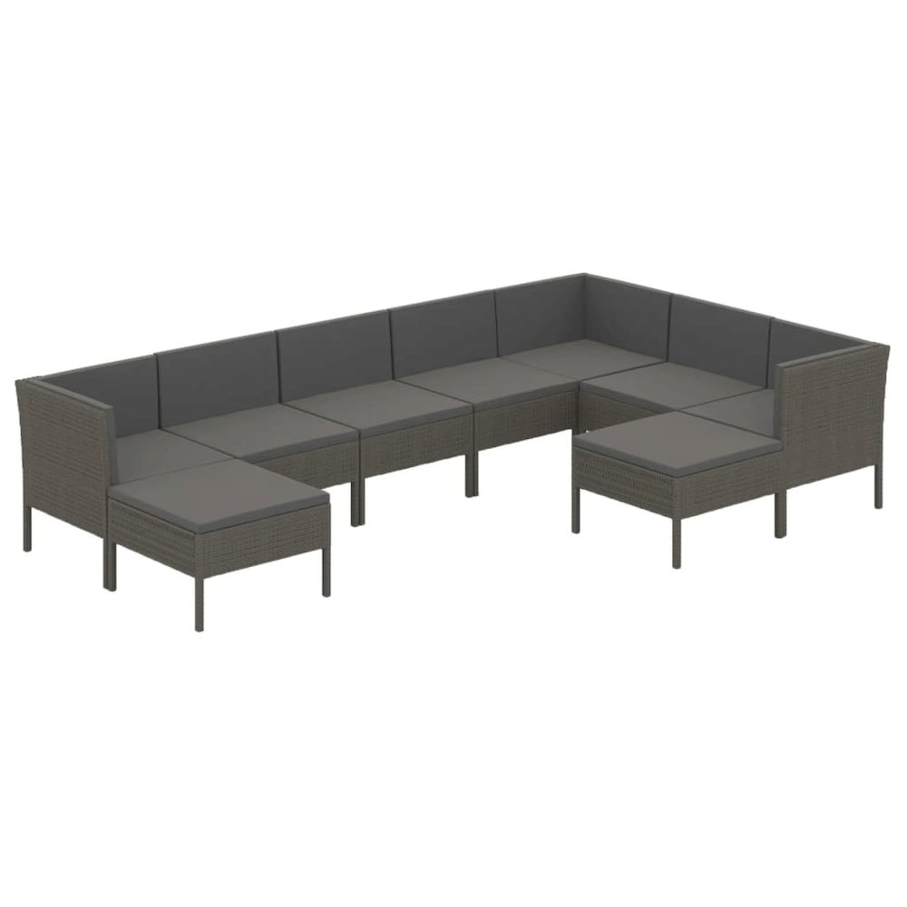Garden Lounge Set Grey PE rattan Large Modular. Picture 2