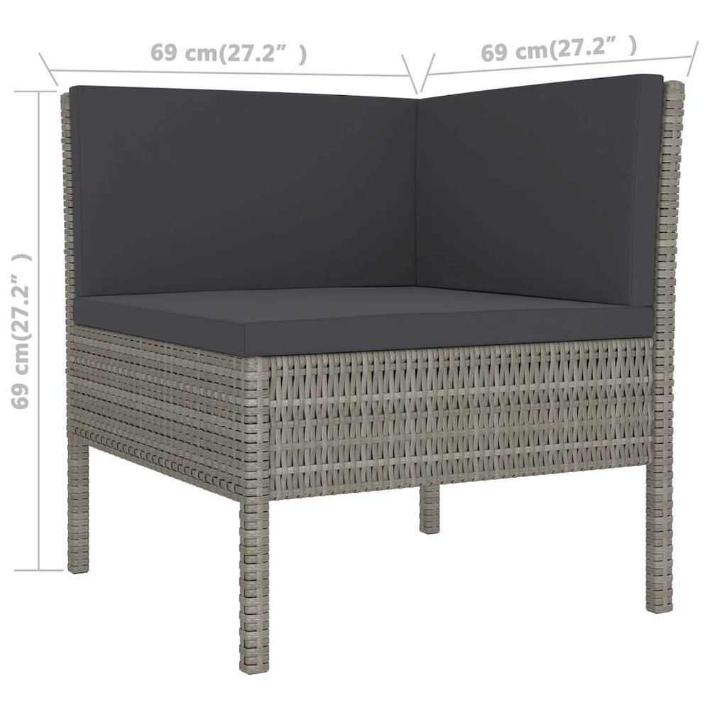 Garden Lounge Set Grey PE rattan Large Modular. Picture 6