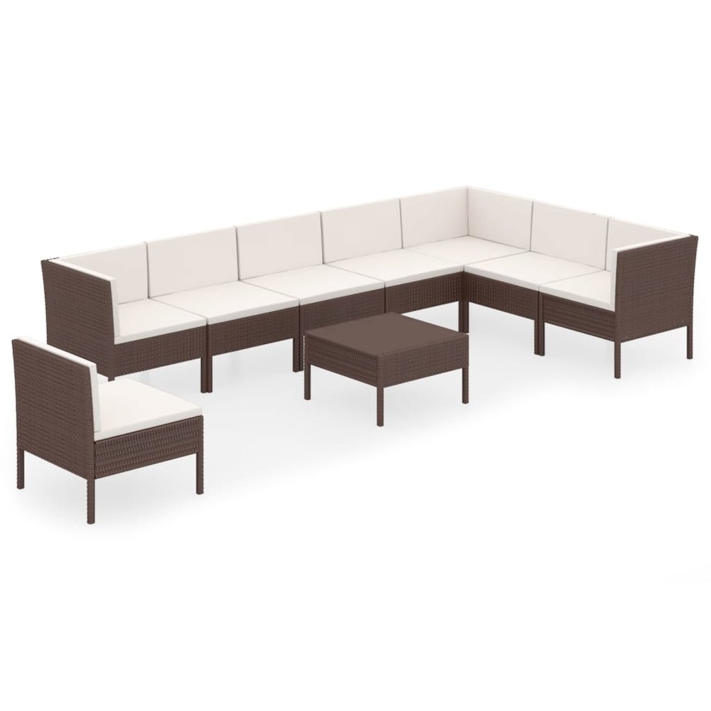 Garden Lounge Set Brown. Picture 2