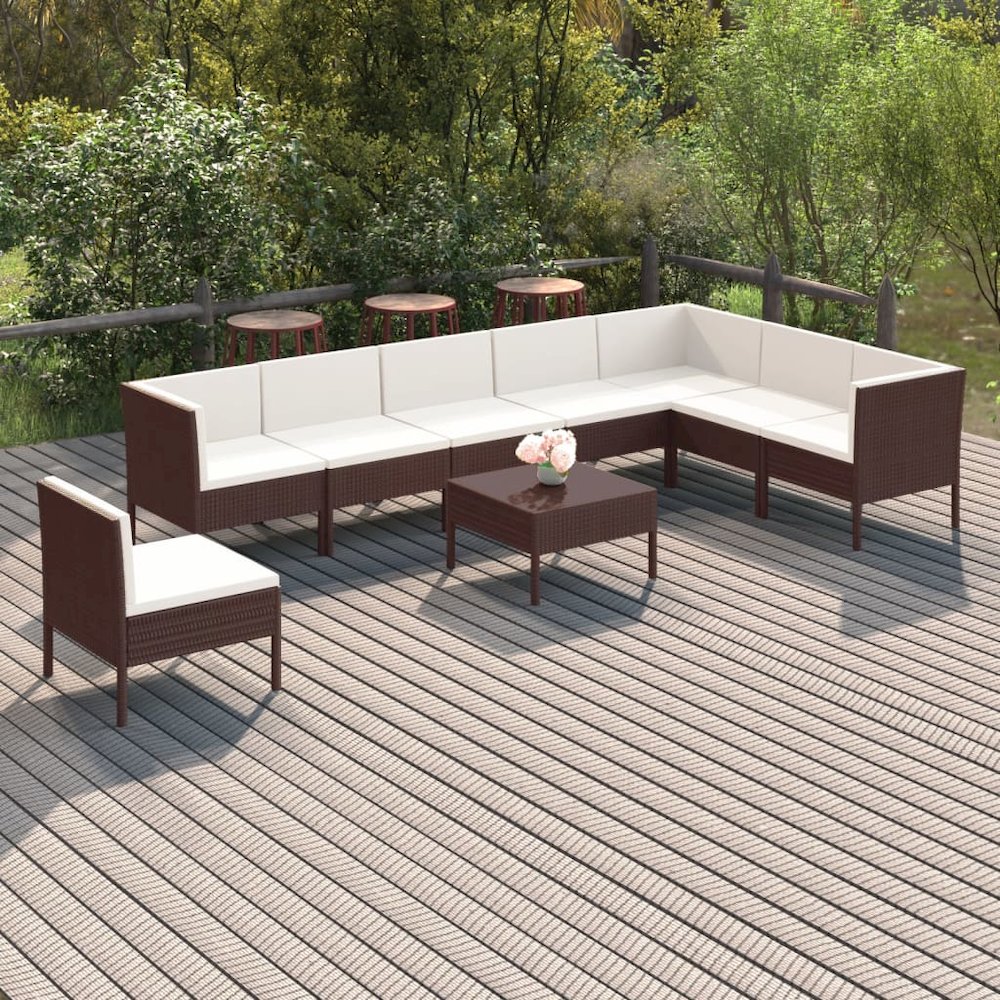 Garden Lounge Set Brown. Picture 1