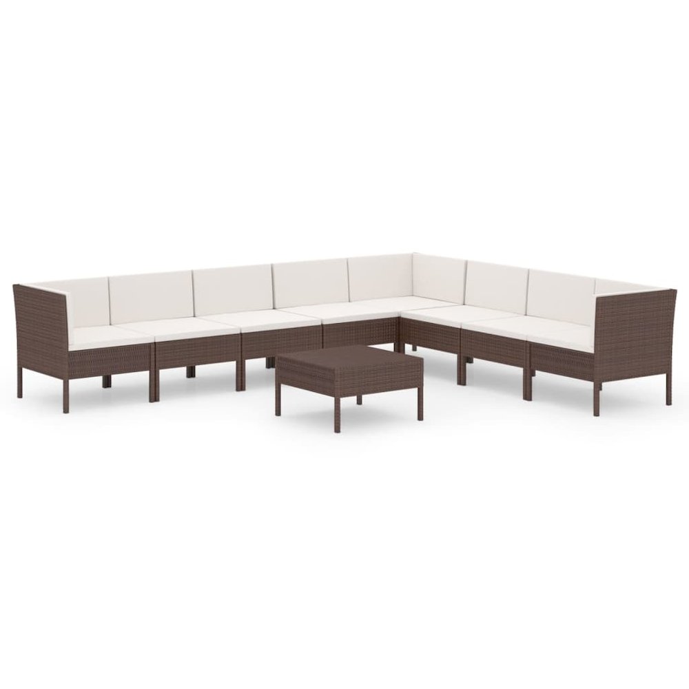 Garden Lounge Set Brown, Cream White. Picture 2