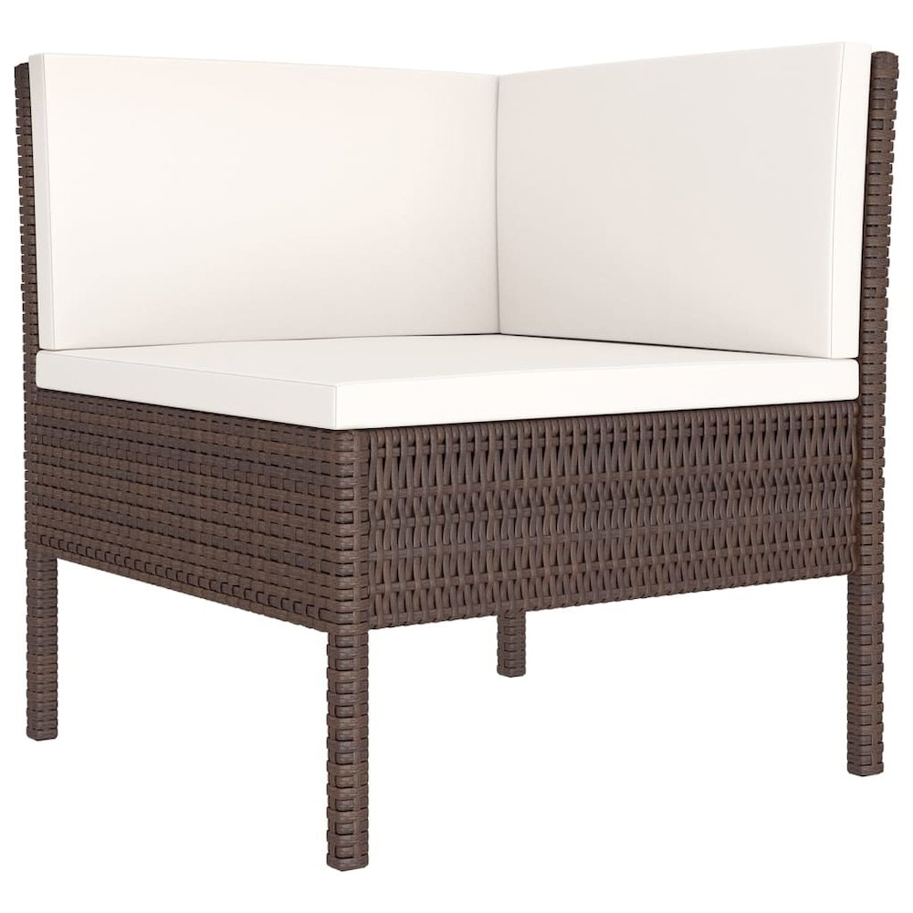 Garden Lounge Set Brown, Cream. Picture 5