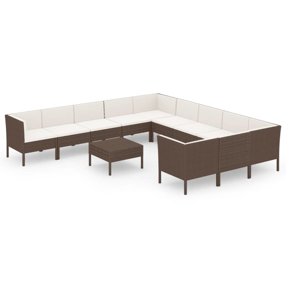 Garden Lounge Set Brown PE rattan Large Modular. Picture 2