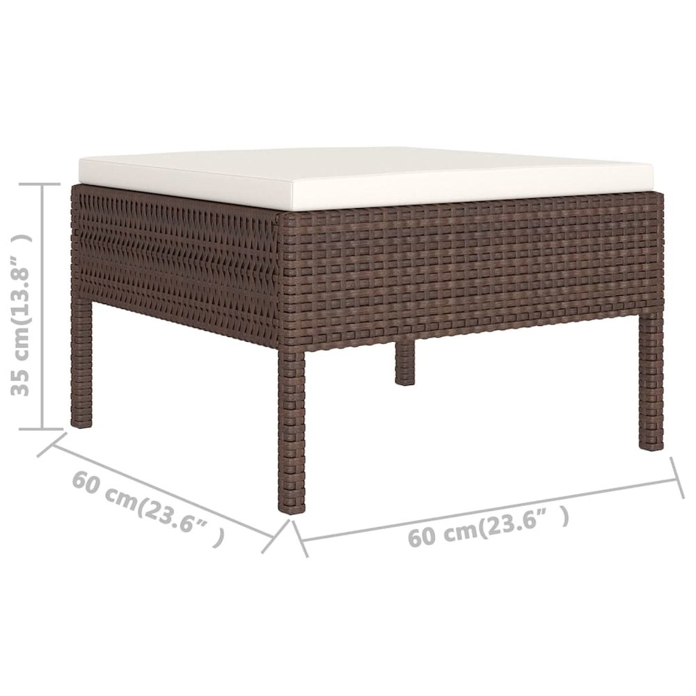 Garden Lounge Set Brown PE rattan Multiple pieces. Picture 6