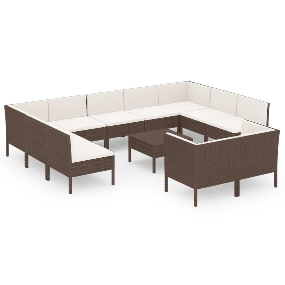 Garden Lounge Set Brown. Picture 2