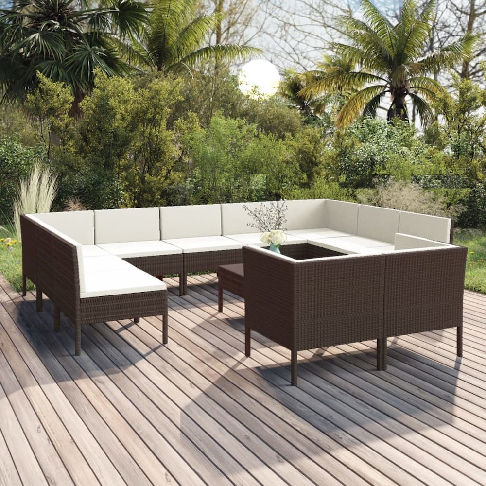 Garden Lounge Set Brown. Picture 1