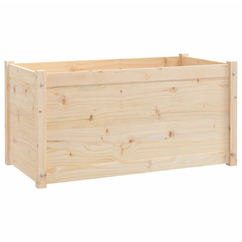 Garden Planter Set of 2 Brown Solid pinewood Medium Durable. Picture 5