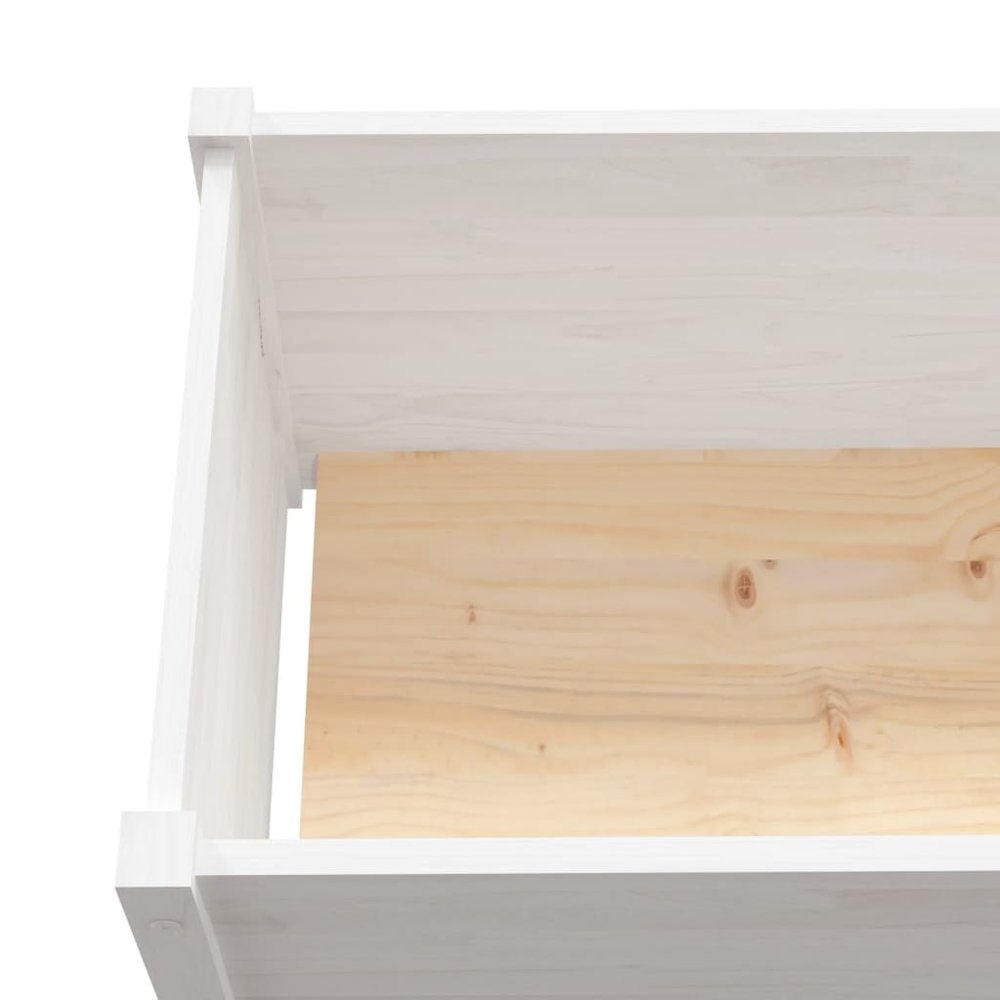 Garden Planter White Solid pinewood Medium Garden Planter. Picture 6