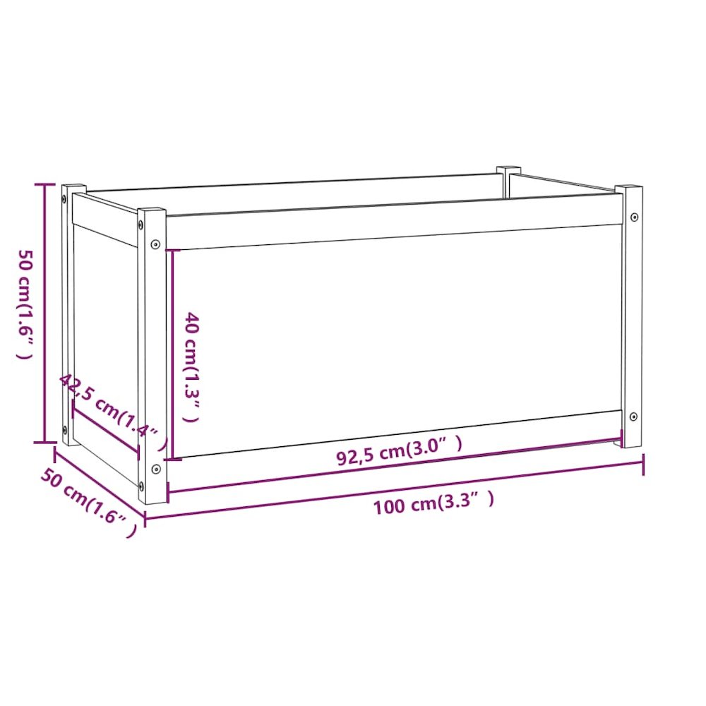 Garden Planter White Solid pinewood Medium Garden Planter. Picture 8