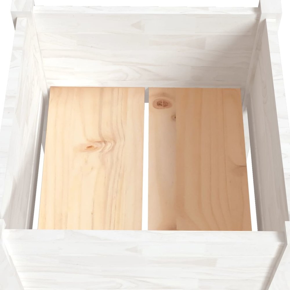 Planter White Solid pinewood Durable Planter Square. Picture 5