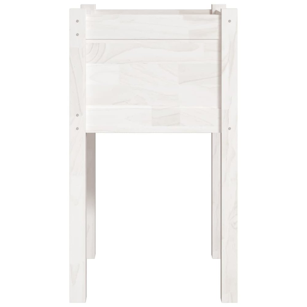 Garden Planter Set of 2 White Solid pinewood Medium. Picture 5