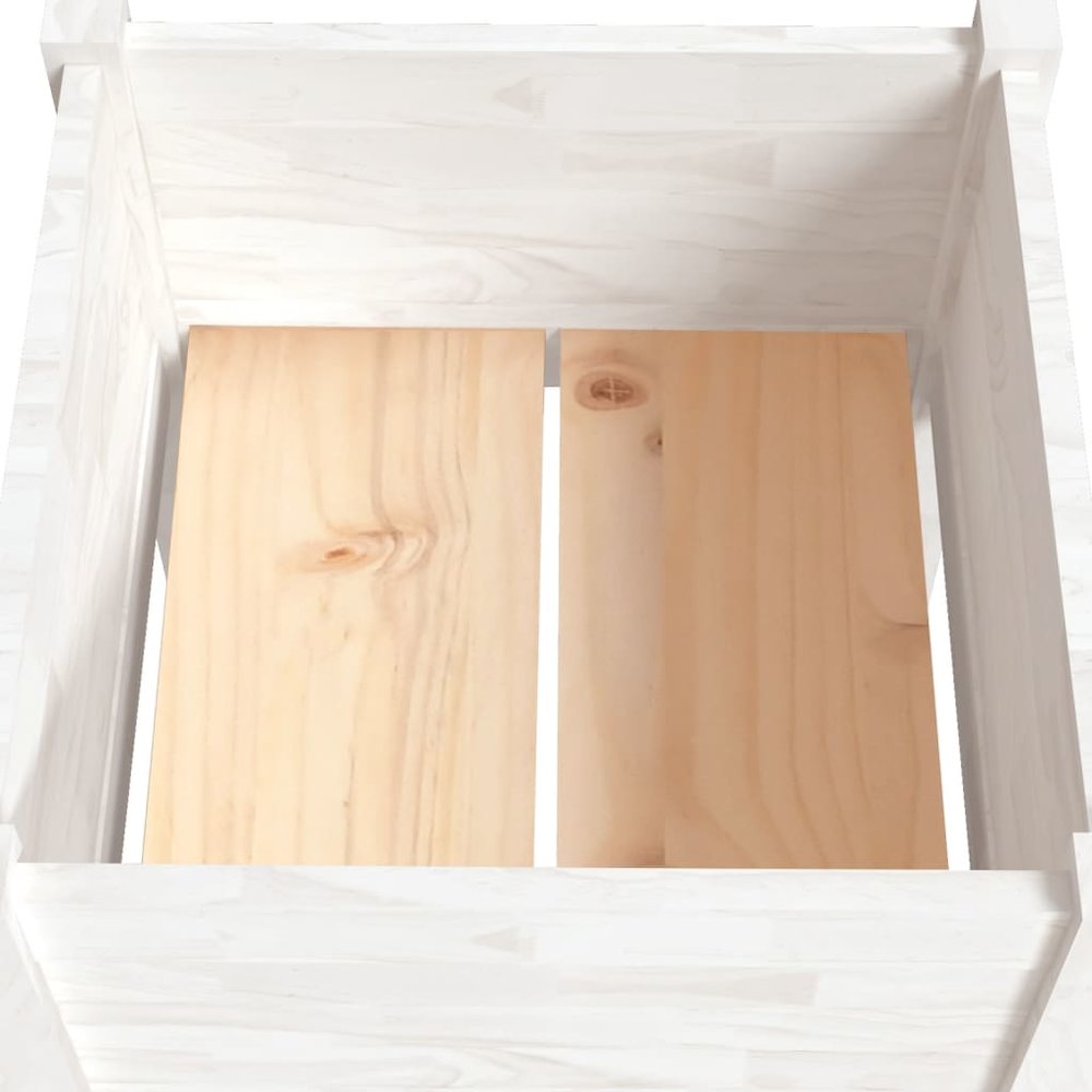 Planter White Solid pinewood Medium Durable Planter Square. Picture 5