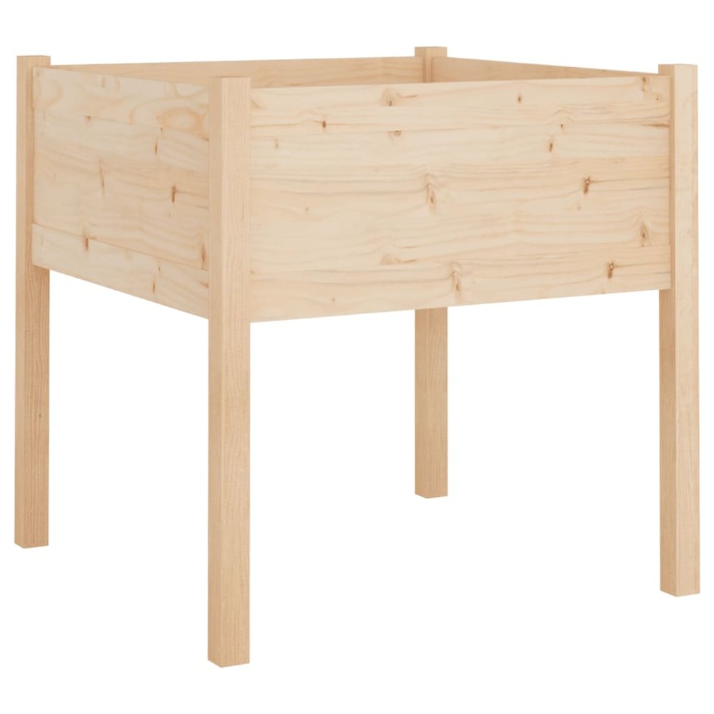 Garden Planter Set of 2 Natural wood Solid pinewood Medium. Picture 4