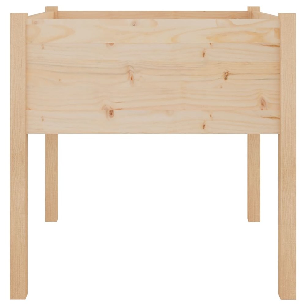 Garden Planter Set of 2 Natural wood Solid pinewood Medium. Picture 5
