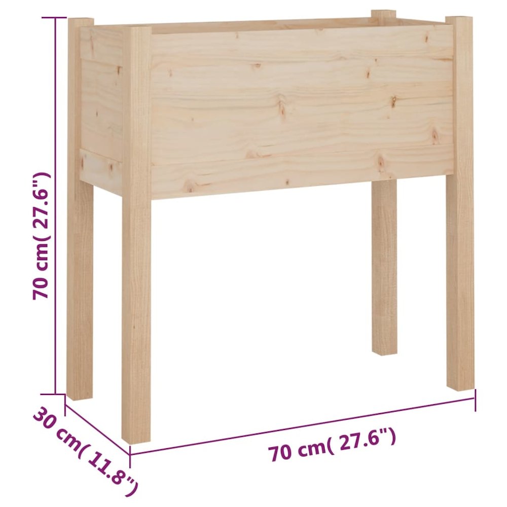 Garden Planter Natural Pine Solid Pine Wood Medium Durable. Picture 8