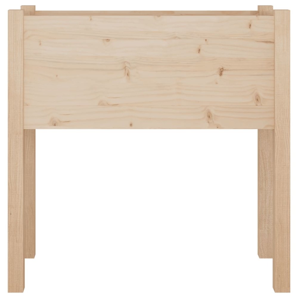 Garden Planter Set of 2 Natural Wood Solid Pinewood Standard. Picture 4