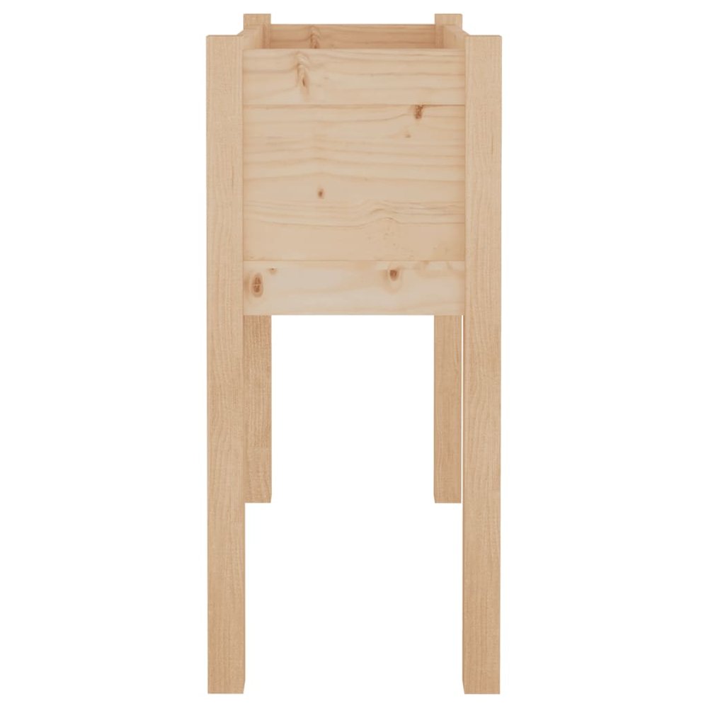 Garden Planter Set of 2 Natural Wood Solid Pinewood Standard. Picture 5