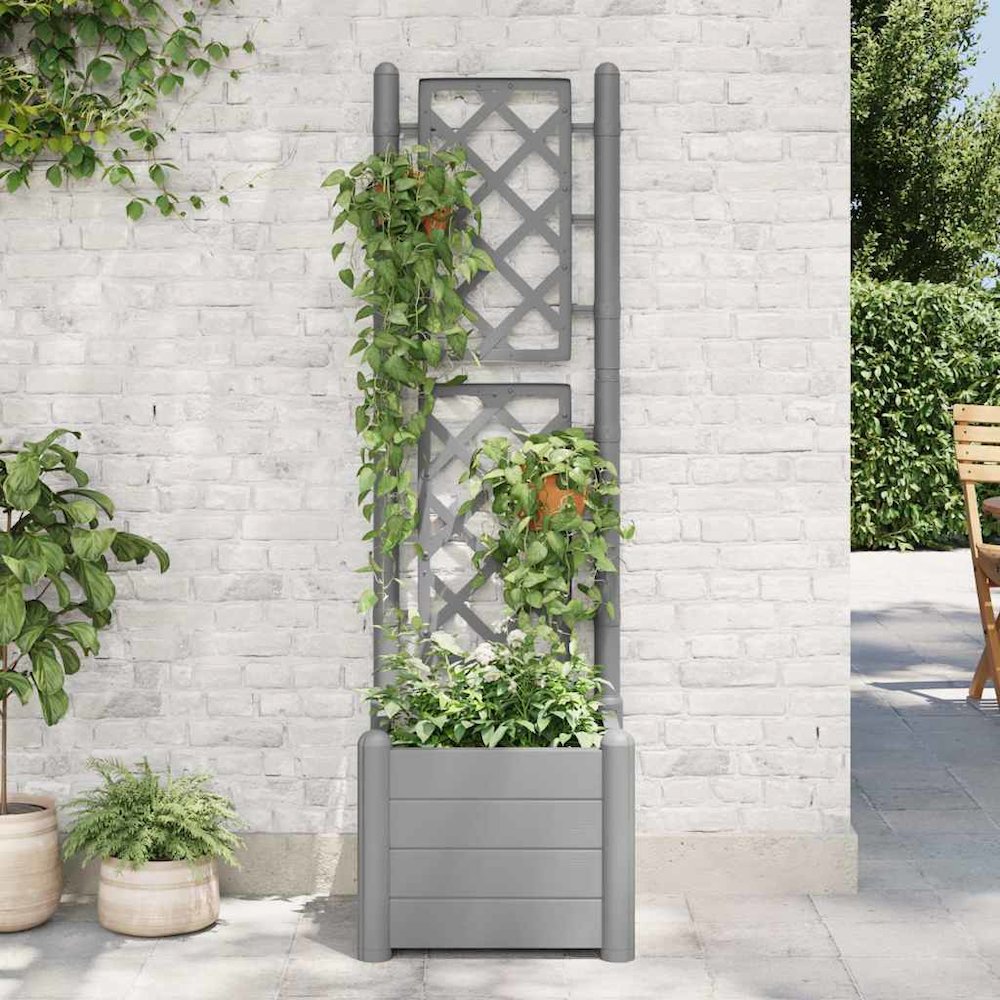 Garden Planter Stone Gray Polypropylene Large Garden Planter. Picture 3