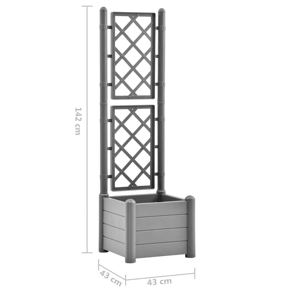 Garden Planter Stone Gray Polypropylene Large Garden Planter. Picture 9