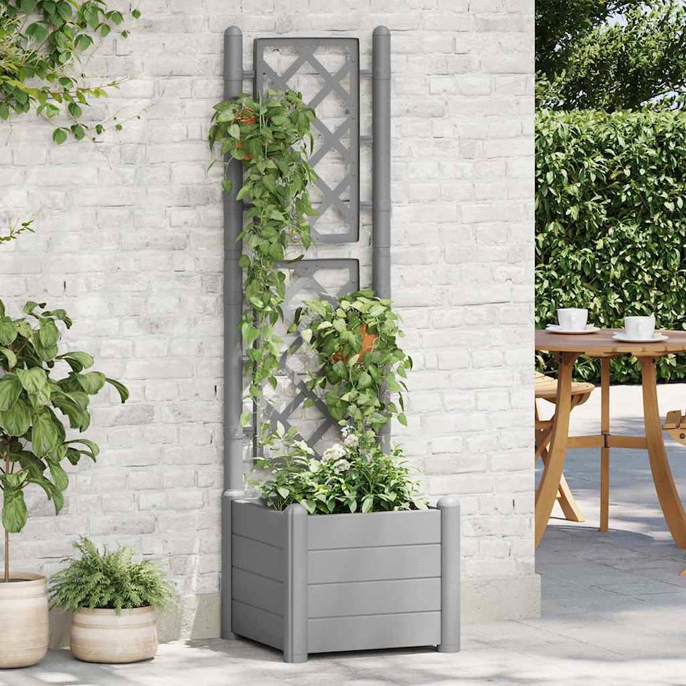 Garden Planter Stone Gray Polypropylene Large Garden Planter. Picture 2