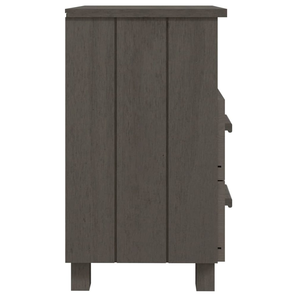 Bedside Cabinet Light Grey Solid Pinewood Medium Bedside Cabinet. Picture 4