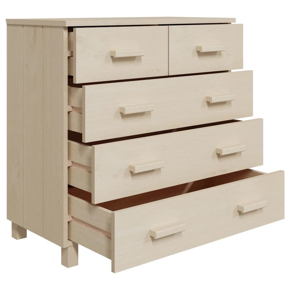 Sideboard Honey Brown Solid Pine Wood and MDF Medium Sideboard. Picture 5