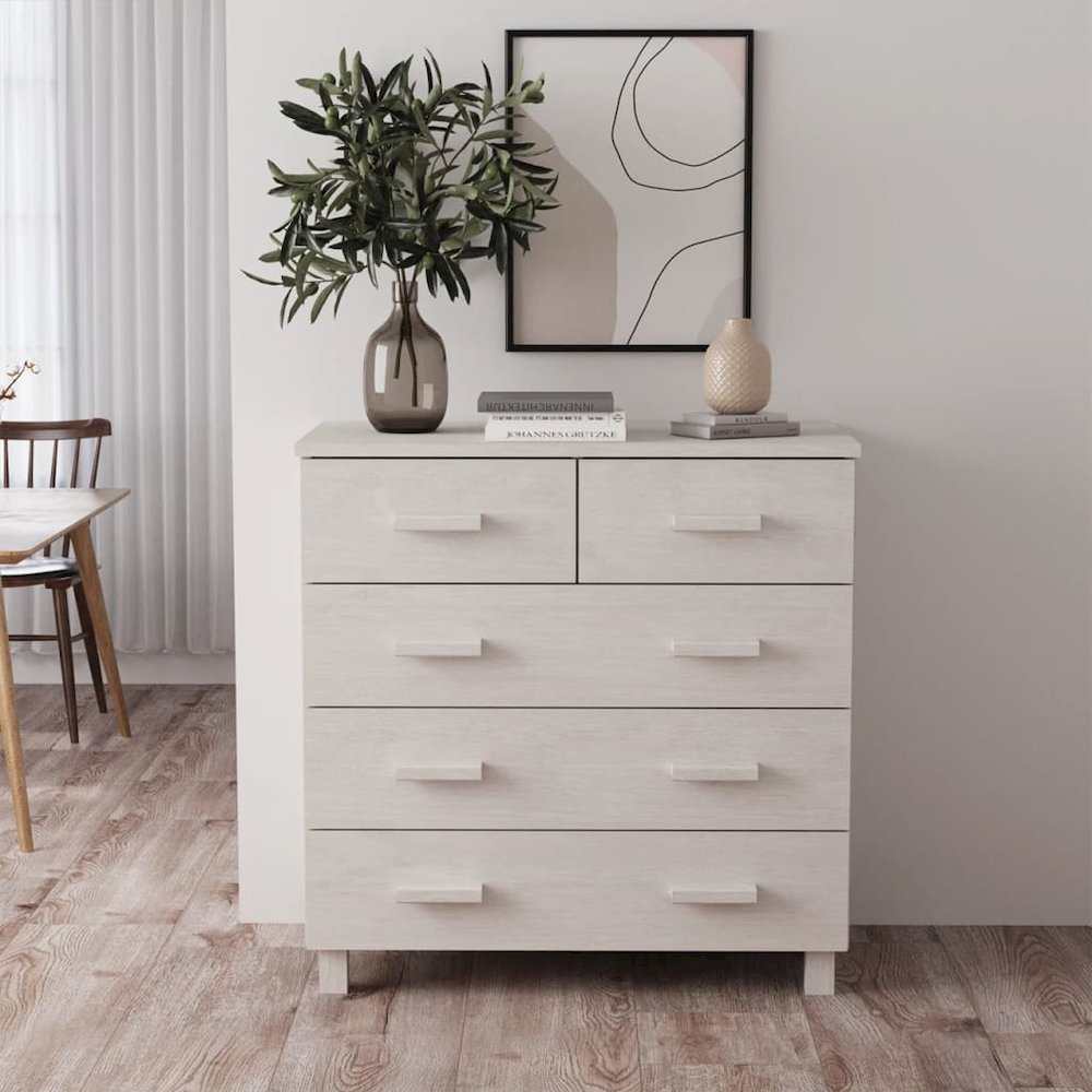 Sideboard White Solid pinewood, MDF Medium Buffet Sideboard. Picture 1