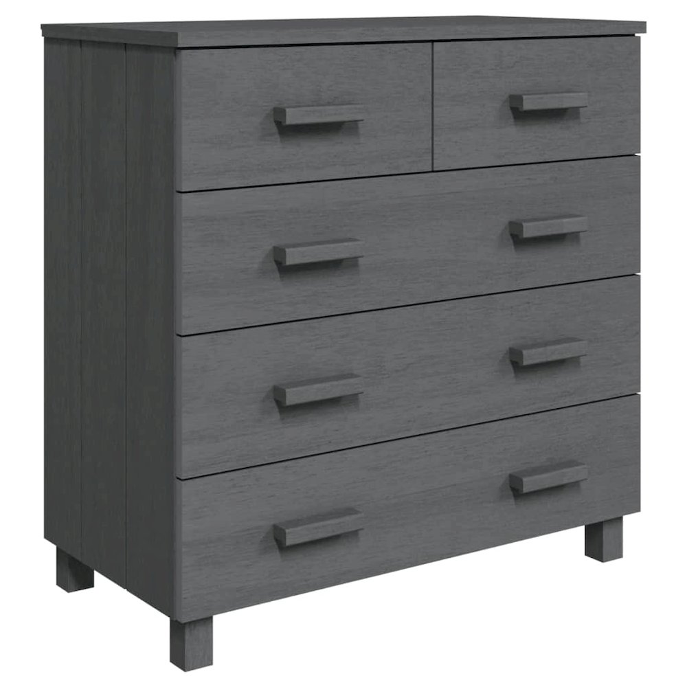 Sideboard Dark Grey Solid Pine Wood Medium Sideboard. Picture 2
