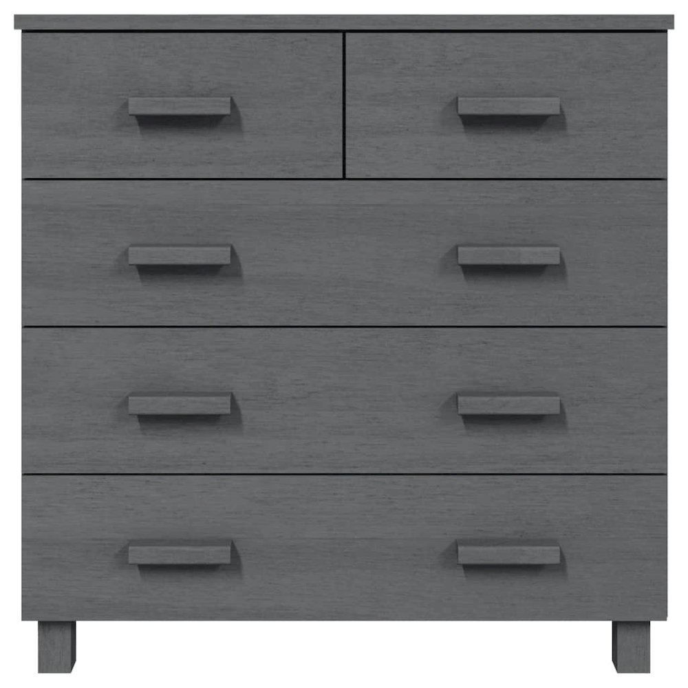 Sideboard Dark Grey Solid Pine Wood Medium Sideboard. Picture 3