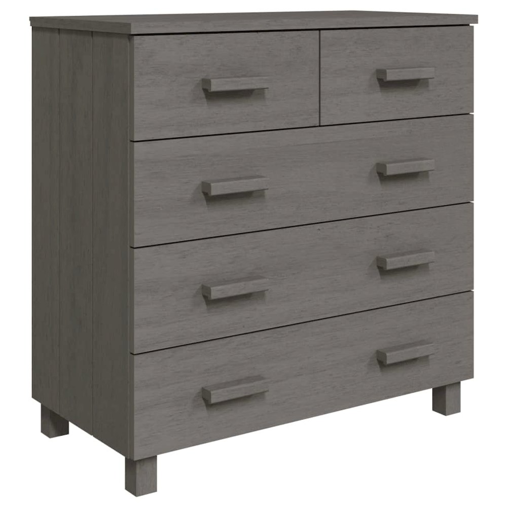 Sideboard Light gray Solid pine wood, MDF Medium Sideboard. Picture 2
