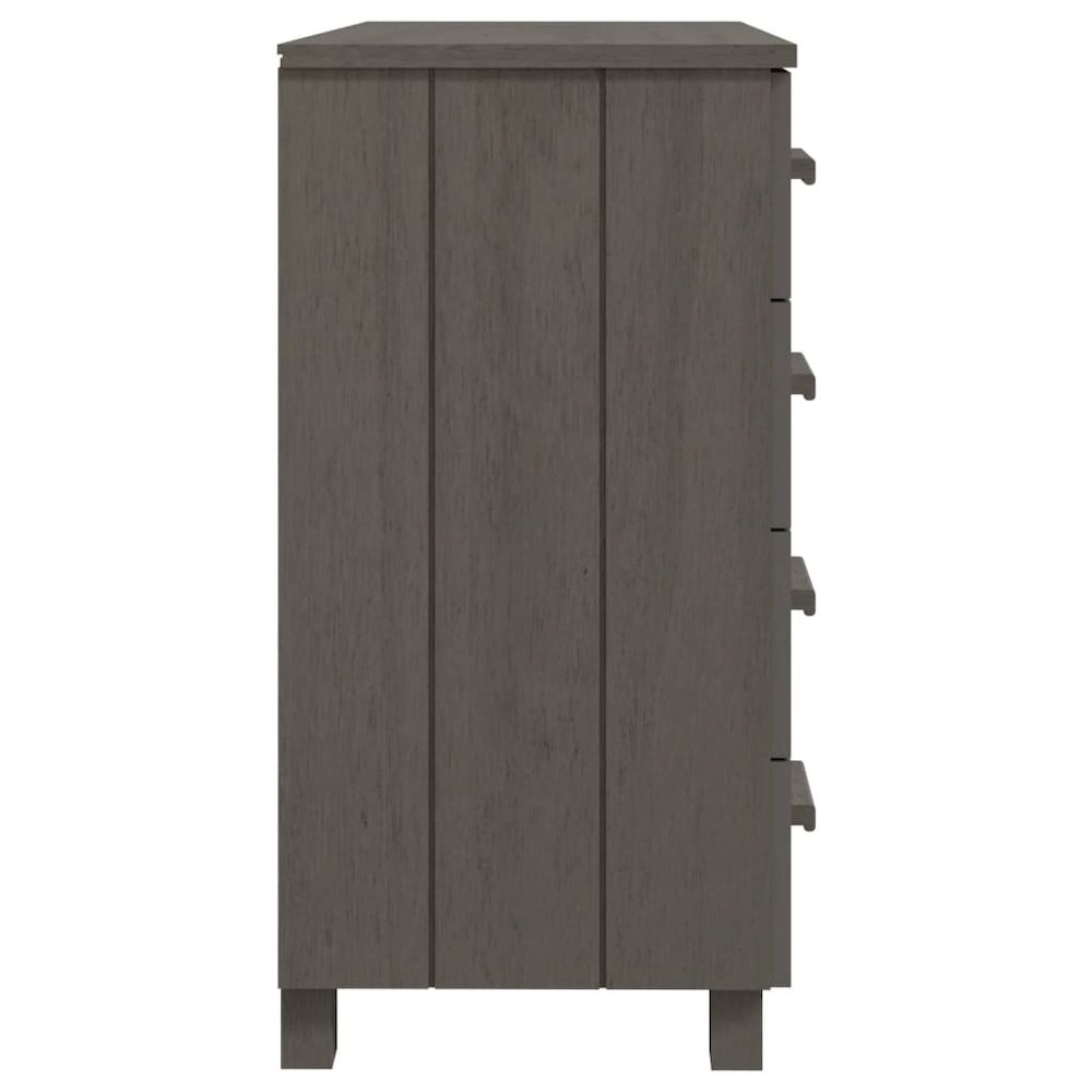 Sideboard Light gray Solid pine wood, MDF Medium Sideboard. Picture 4