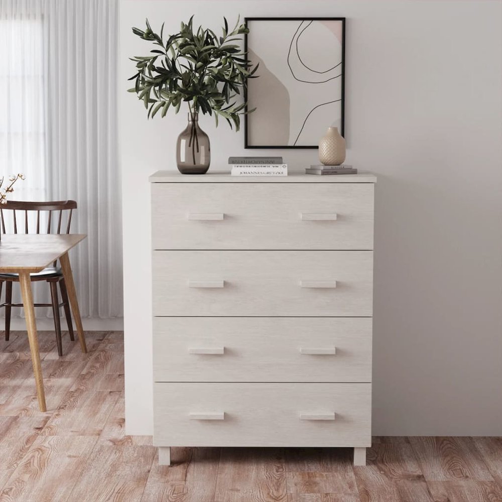Sideboard White Solid pinewood, MDF Medium Sideboard. Picture 1