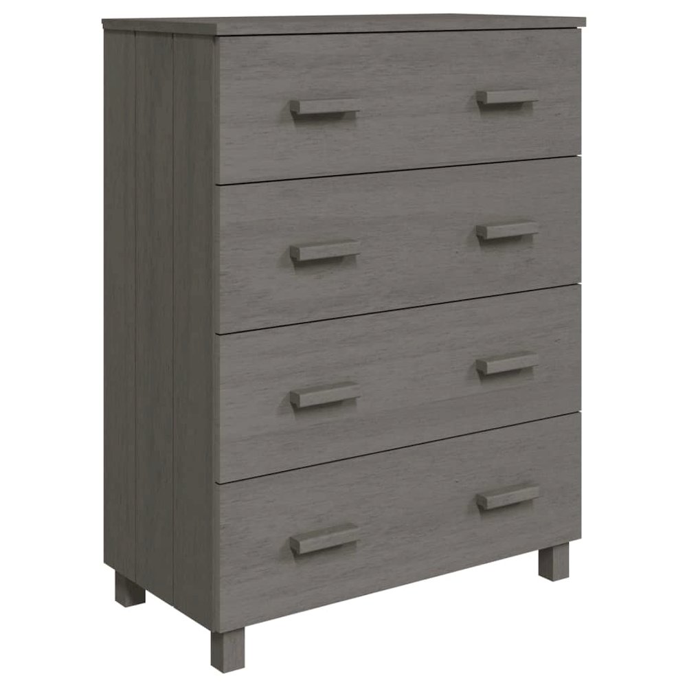 Sideboard Light Gray Solid Pine Wood, MDF Medium Sideboard. Picture 2
