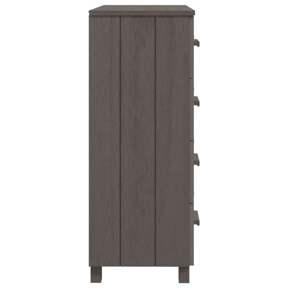 Sideboard Light Gray Solid Pine Wood, MDF Medium Sideboard. Picture 4