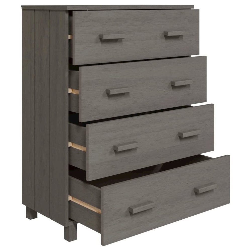 Sideboard Light Gray Solid Pine Wood, MDF Medium Sideboard. Picture 5