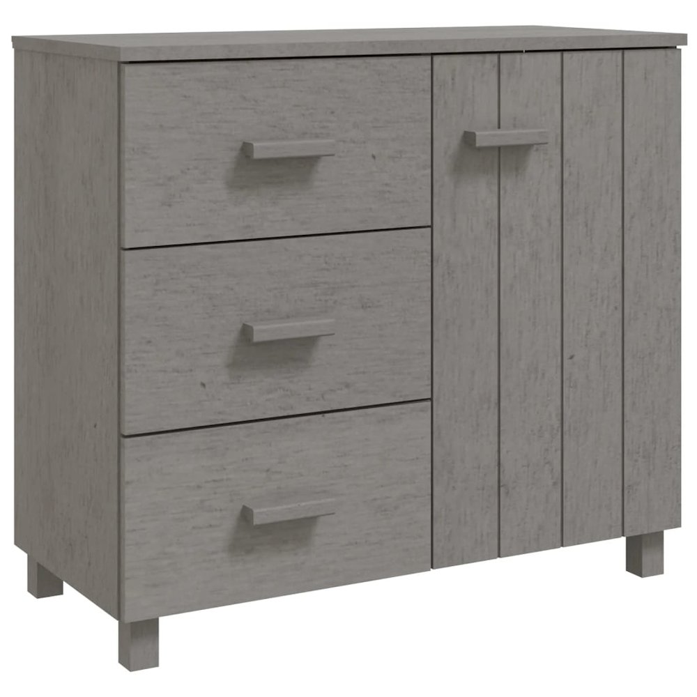 vidaXL Sideboard Light Gray 35.4"x15.7"x31.5" Solid Pinewood. Picture 2