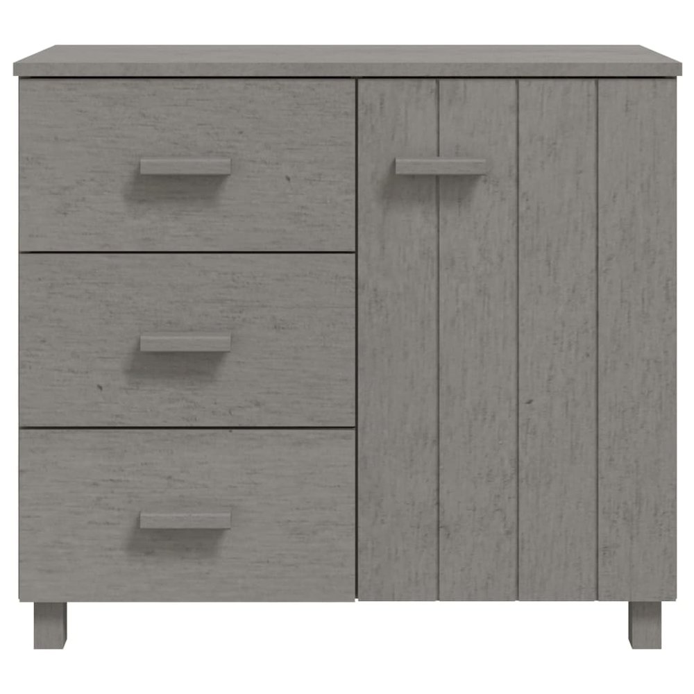 vidaXL Sideboard Light Gray 35.4"x15.7"x31.5" Solid Pinewood. Picture 3
