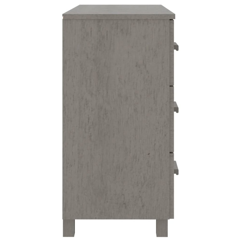 vidaXL Sideboard Light Gray 35.4"x15.7"x31.5" Solid Pinewood. Picture 4