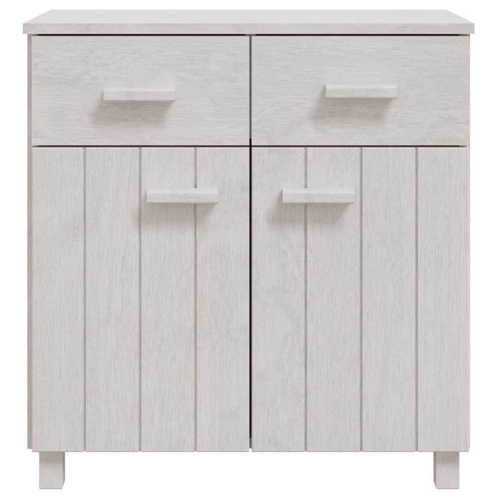 Sideboard White Solid pine wood 31.1 x 15.7 x 31.5 in Sideboard. Picture 3