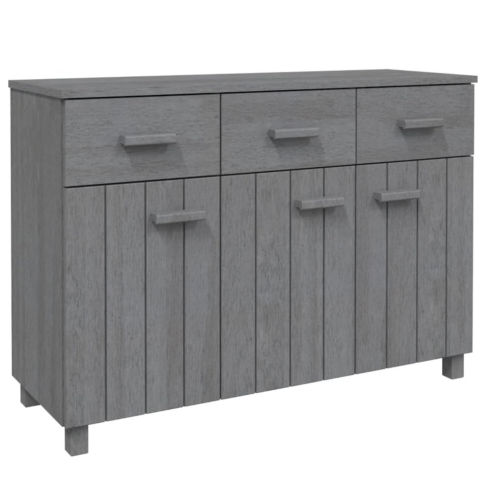 Sideboard Dark Grey Solid Pine Wood, MDF Medium Buffet Sideboard. Picture 2