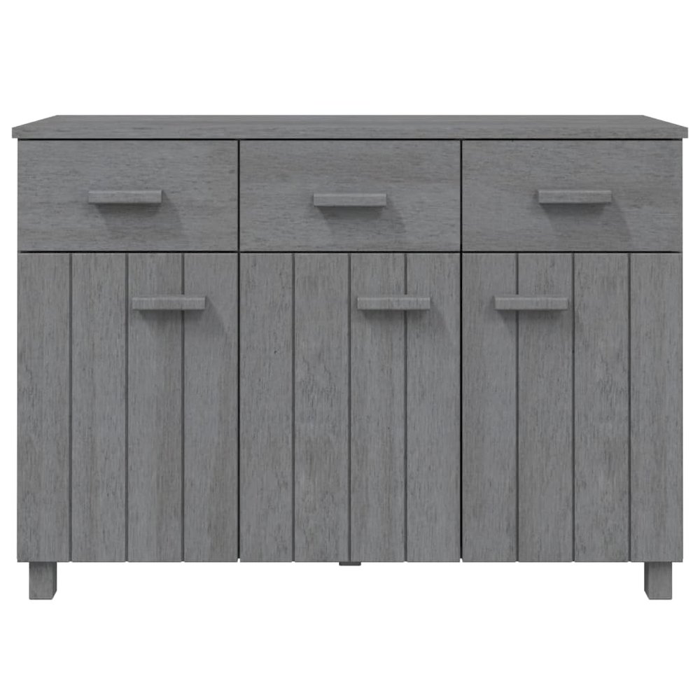 Sideboard Dark Grey Solid Pine Wood, MDF Medium Buffet Sideboard. Picture 4